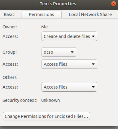 Ubuntu desktop file permissions